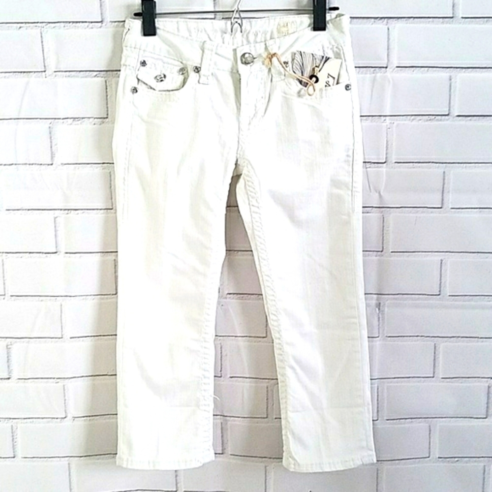 LA Idol | BLING WHITE CAPRI JEANS
